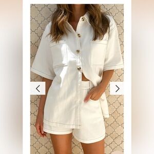 Billy J Boutique Olivia Shirt and Shorts Set - White